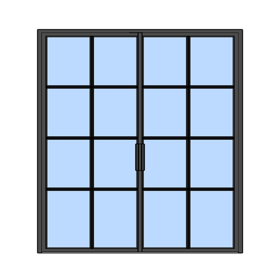 New Yorker Glasdør fra ProDoor, Dobbeltdør, 16 Ruder, Inkl. håndtag, Sort