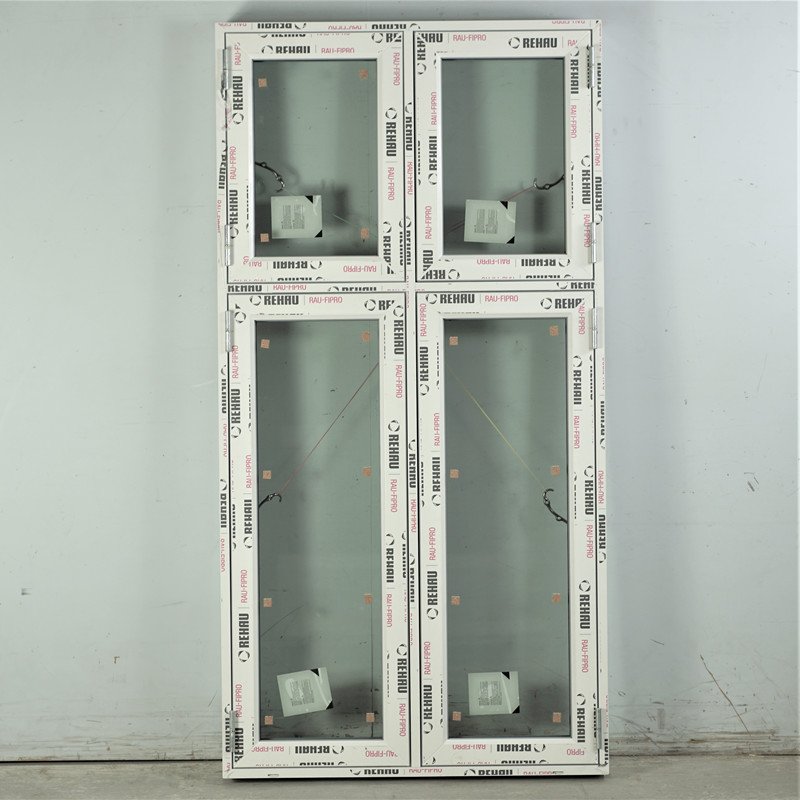 Sidehængt fire fags vindue , 3-Lags glas, PVC, Hvid 91 X 179 