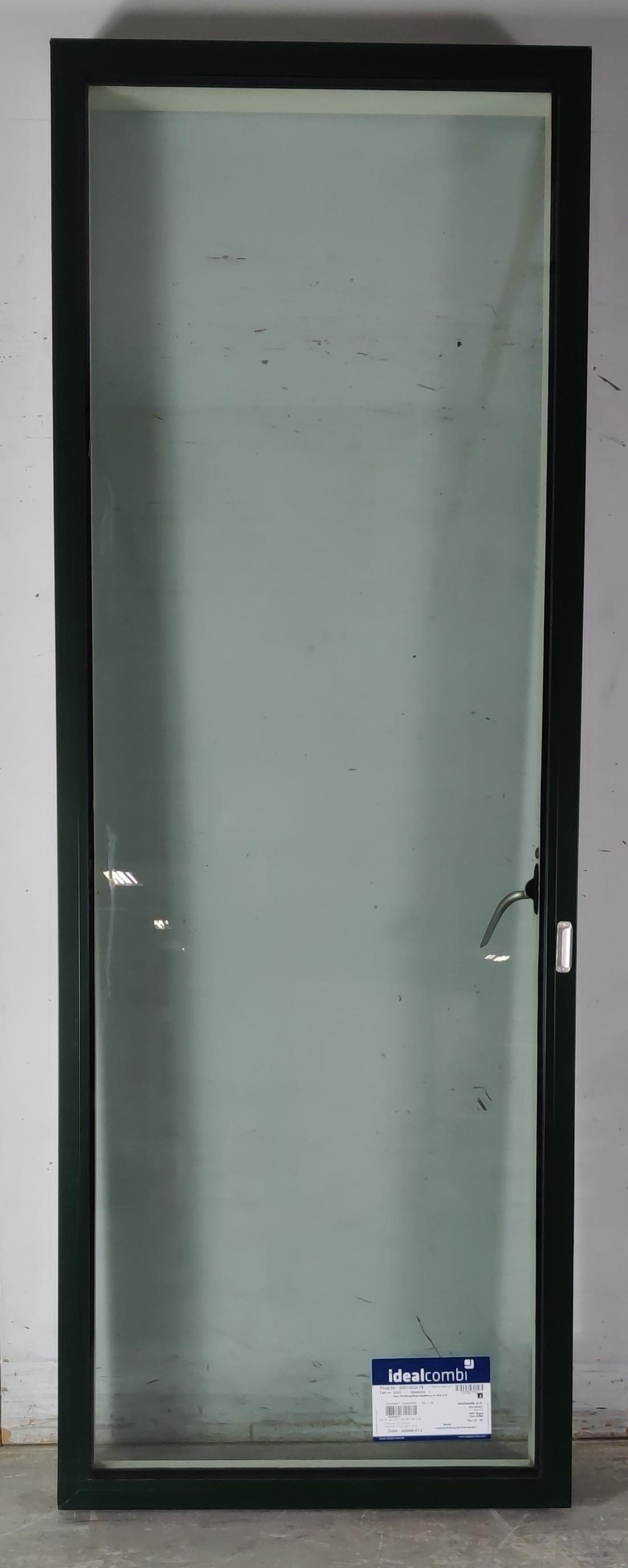 Terrassedør fra IdealCombi, Klar glas, Træ/alu, Grøn 91,3 X 252,5 Venstre ud