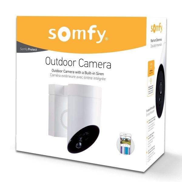 Outdoor Camera, Udendørskamera fra Somfy, Sikkerhedskamera, Hvid