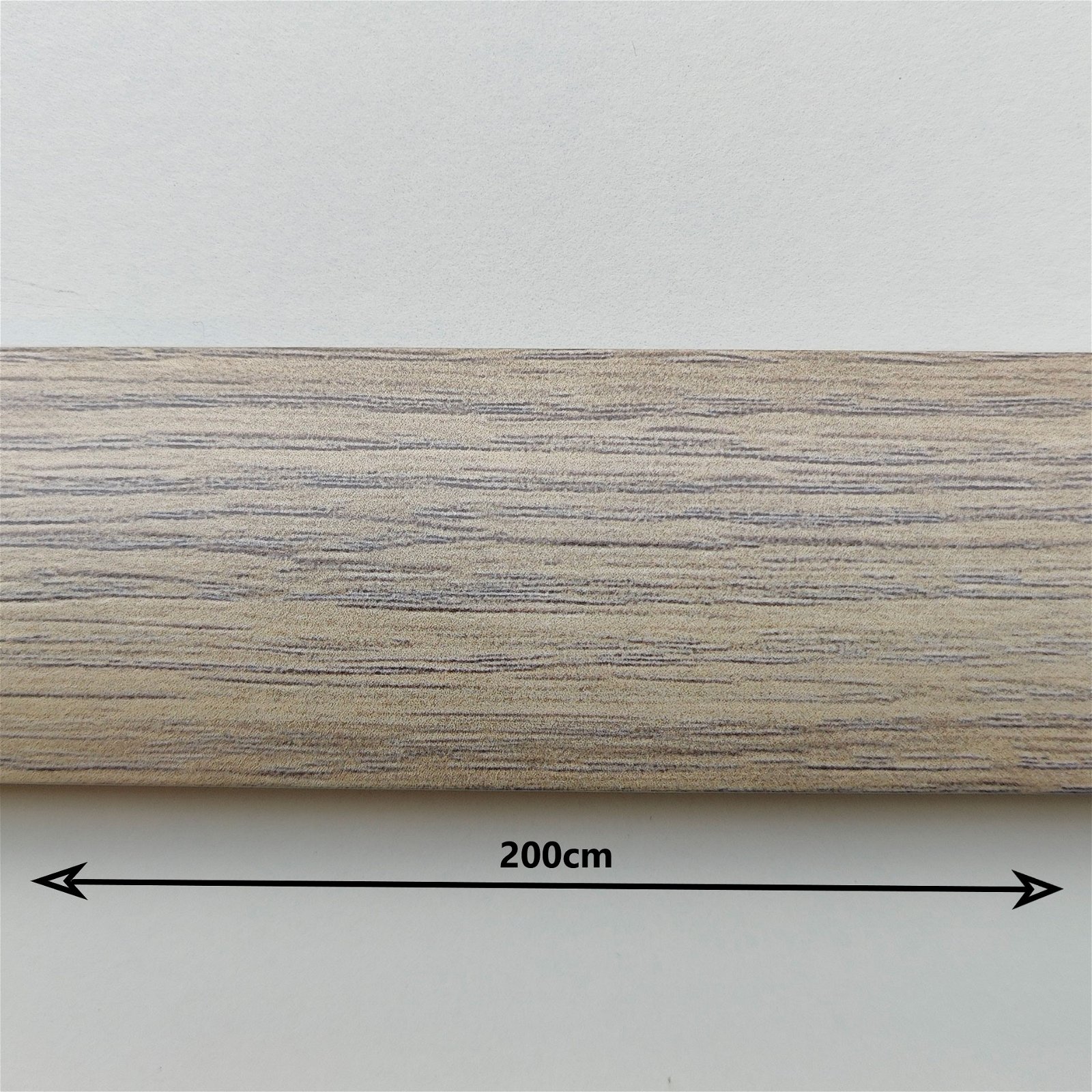Selvklæbende buet overgangsprofil, 40 mm. x 2000mm. - Beige grå eg 8433