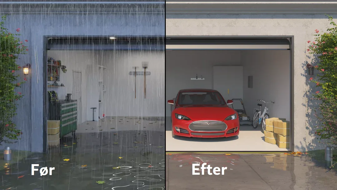 Regnvandsstop til garageport 2cm (høj) 2,52 m sæt (inkl. 1 x lim)