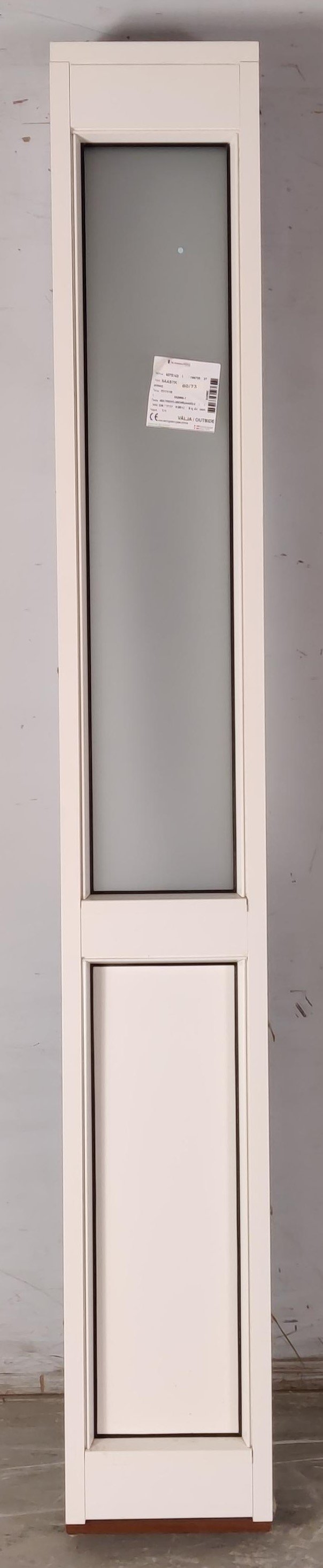 Faskarm vindue, Materret glas, Træ/alu, Hvid
