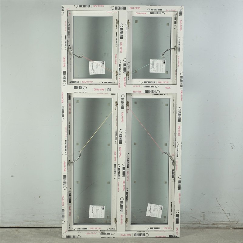 Sidehængt fire fags vindue , 3-Lags glas, PVC, Hvid 91 X 179 