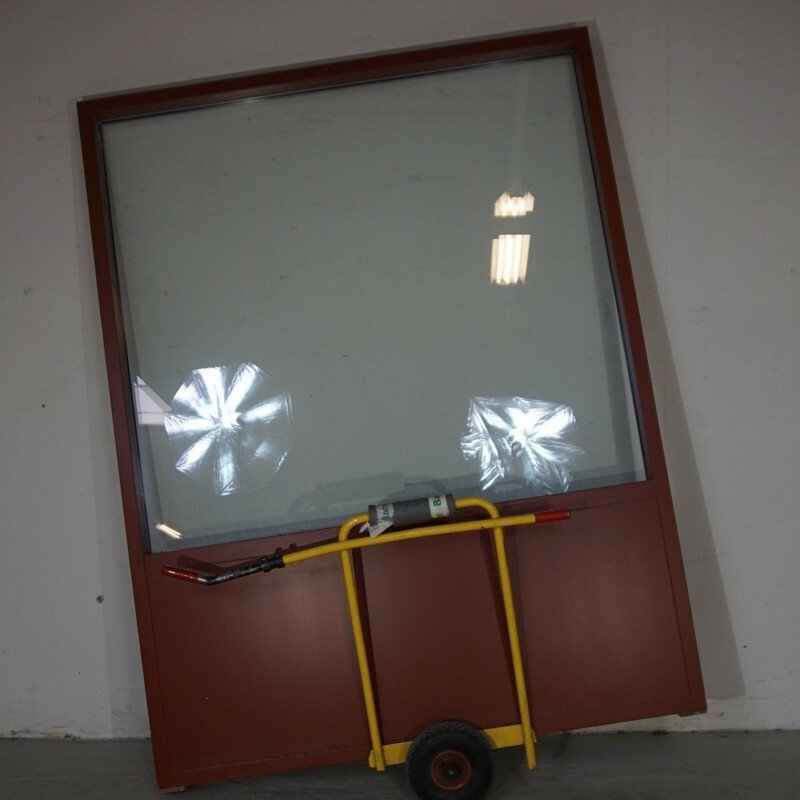 Fast vindue med fyldning i bund fra Vipo, 2-Lags glas, Træ, Rød 163 X 212,2 