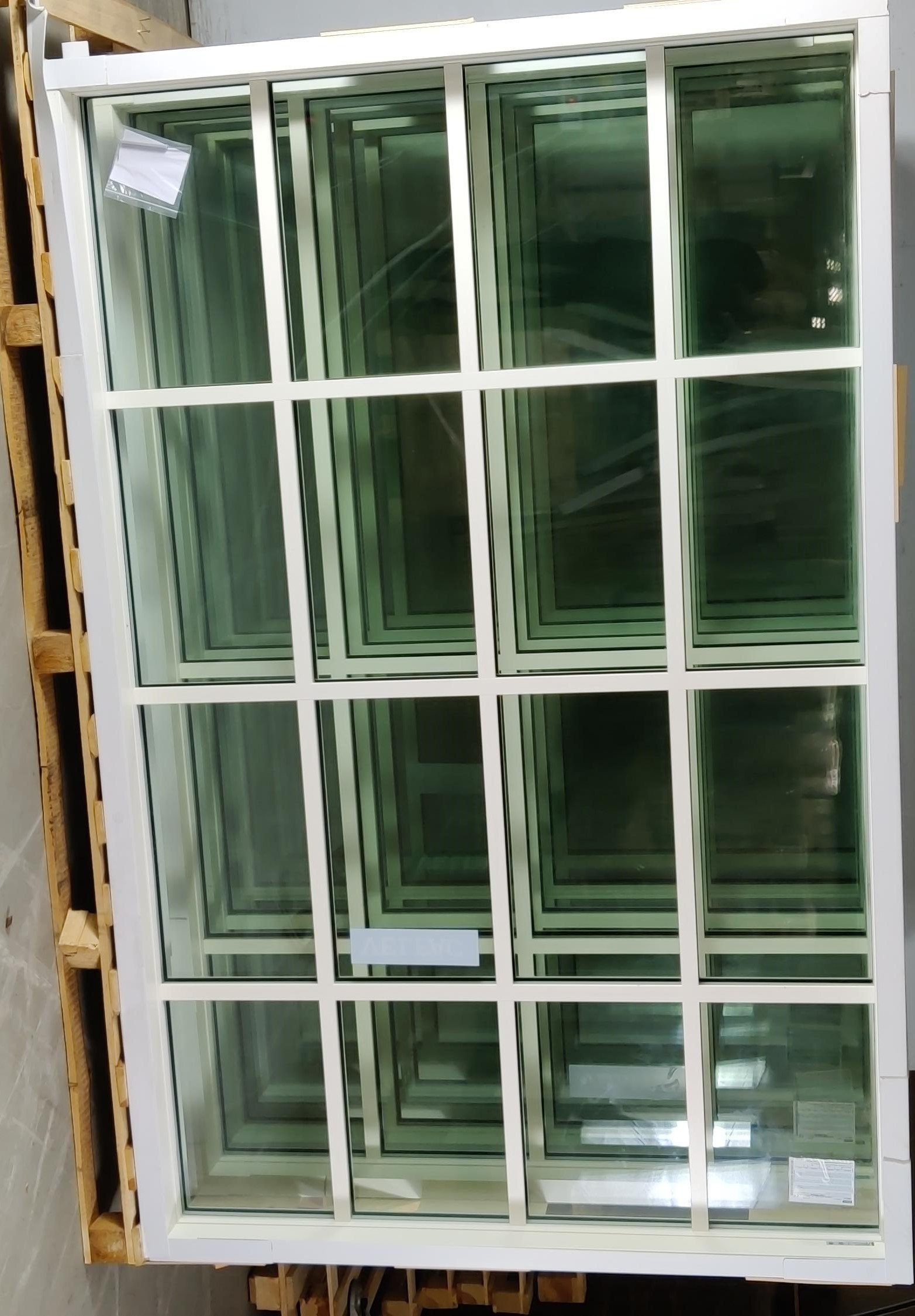 Fast karm vindue fra Velfac, klar glas, træ/alu, hvid 167,1 X 257,5 